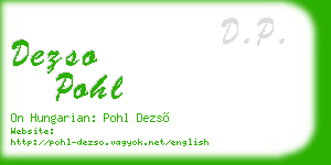 dezso pohl business card